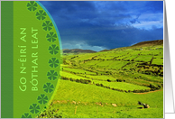 Bon Voyage in Irish Gaelic, Irish Landscape card
