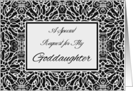 Maid of Honor Invitation for Goddaughter with Filigree Design card