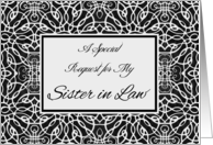 Matron of Honor Invitation for Sister in Law, Elegant Design card