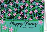 For Newlyweds Norooz Persian New Year with Pink Flowers card