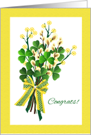 Wedding Congratulations St Patrick’s Day with Shamrock Bouquet card
