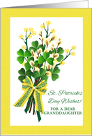 For Granddaughter St Patrick’s Day Wishes with Shamrock Bouquet card