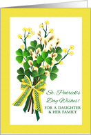 For Daughter and Her Family St Patrick’s Day with Shamrock Bouquet card