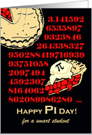 For Student Pi Day with Cherry Pie and Ice Cream Illustration card