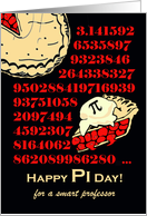 For Professor Pi Day with Cherry Pie and Ice Cream Illustration card