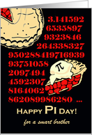 For Brother Pi Day with Cherry Pie and Numbers Illustration card