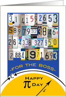 For a Boss Pi Day License Plate Numbers and Geometry Equation card