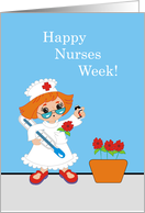 Happy Nurses Week with Vintage Looking Nurse card
