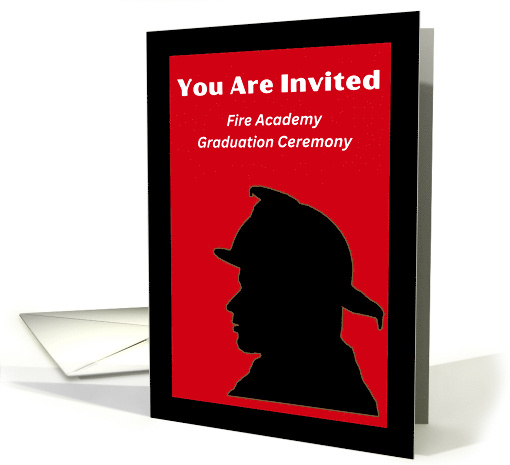 Fire Academy Graduation Ceremony Invitation with Silhouette card