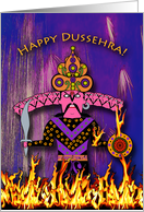 Dussehra with Effigy of Demon King Ravana Burning card