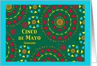 For Sponsor Cinco de Mayo Bright Colorful Mexican Inspired Design card