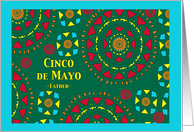 For Father Cinco de Mayo with Bright Colorful Mosaic Design card