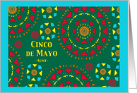 For Aunt Cinco de Mayo Colorful Mexican Inspired Design card