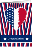 Military Retirement Congratulations with Patriotic Heart and Stripes card