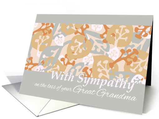 Great Grandma Sympathy with Contemporary Leaves and Plant Forms card