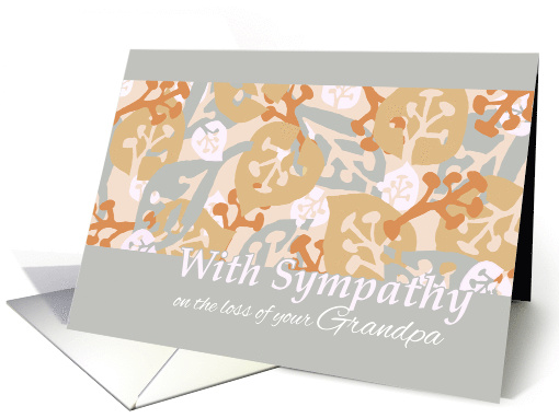 Grandpa Sympathy with Contemporary Leaves and Plant Forms card