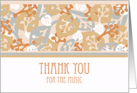 Thank You for the Music at Wedding, Leaf and Plant Shapes card