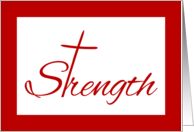 Thinking of You Strength Religious Theme With Red Cross Exodus 15 card