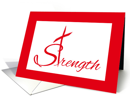 Strength for Passover with Cross Design in Red and White card (943362)