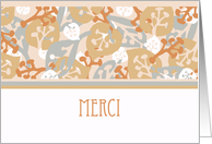 Merci, Thank You in French, Plant and Leaf Shapes card