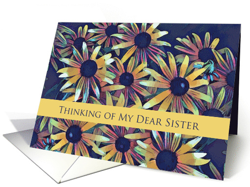 Sister Thinking of You with Black Eyed Susan Flowers card (956393)