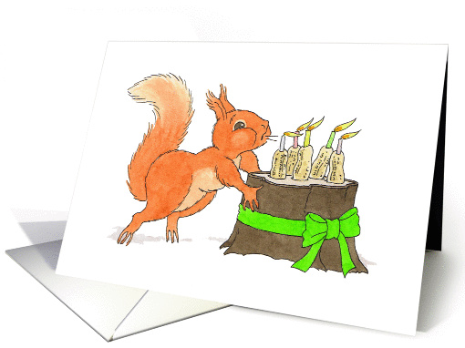 Squirrel candles card (242380)