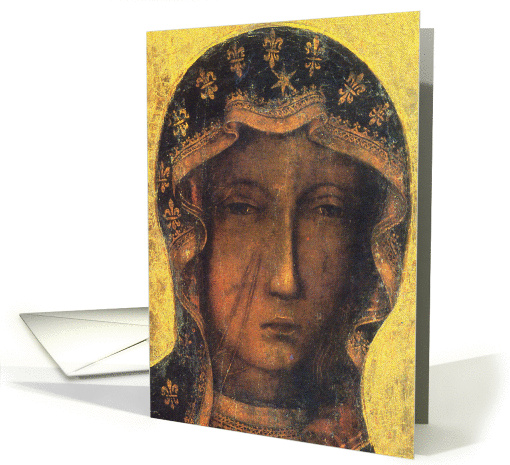 Closeup of Black Madonna of Czestochowa card (239093)