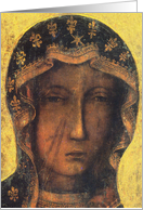 Closeup of Black Madonna of Czestochowa card