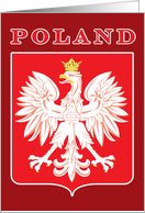 Polish Eagle Red Shield with Poland card