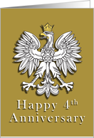 Polish Eagle Happy 4th Anniversary card