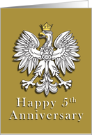 Polish Eagle Happy 5th Anniversary card