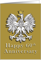 Polish Eagle Happy 60th Anniversary card