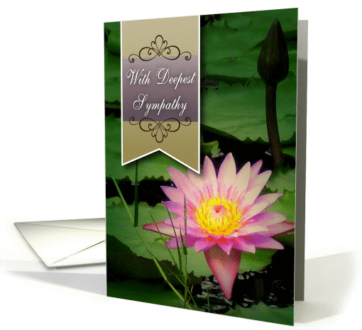 With Deepest Sympathy, lotus flower card (1027929)