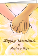 Happy Valentines to pastor & wife, holding hands card