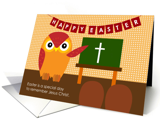 happy easter, owl teach little owls of easter card (1062087)