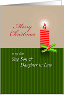 Merry Christmas to my dear Step Son & Daughter in Law, candle light card