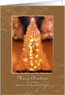 Merry Christmas to my dear Step Son & Daughter in Law, lighting tree card