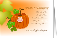 Happy 1st thanksgiving, baby pumpkin to a special grandnephew card