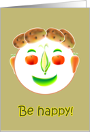 Be happy, potato hair card