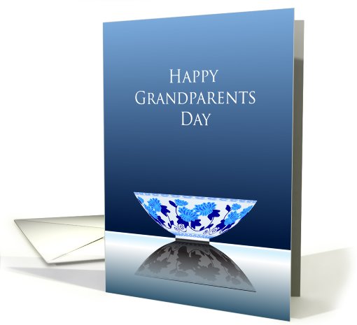 Happy grandparents day, antique bowl card (676307)