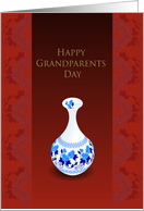 Happy grandparents day, antique vase card