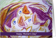 Happy mother’s day, birds, feeding card