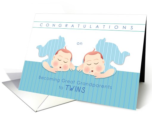 congratulations on becoming great grandparents to twin boys card