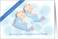 congratulations on becoming great grandparents to twins, boys card