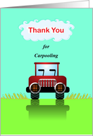 Thank you for carpooling card