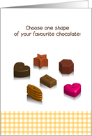 national chocolate day, choose one shape of your favorite chocolate card