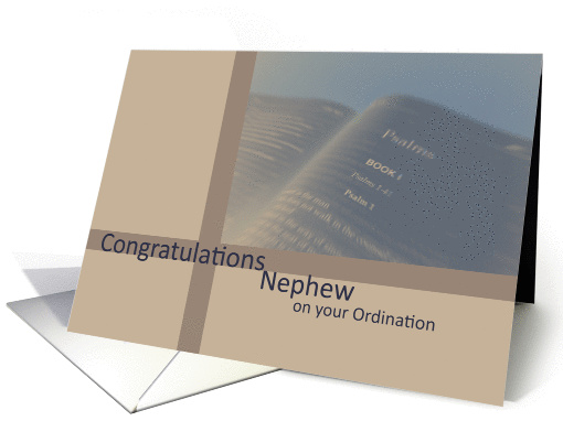 congratulations, nephew, ordination, bible card (841565)