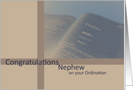 congratulations, nephew, ordination, bible card