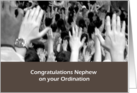 congratulations, nephew, ordination, people’s hand card