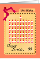 happy birthday, cupcake, 55 card